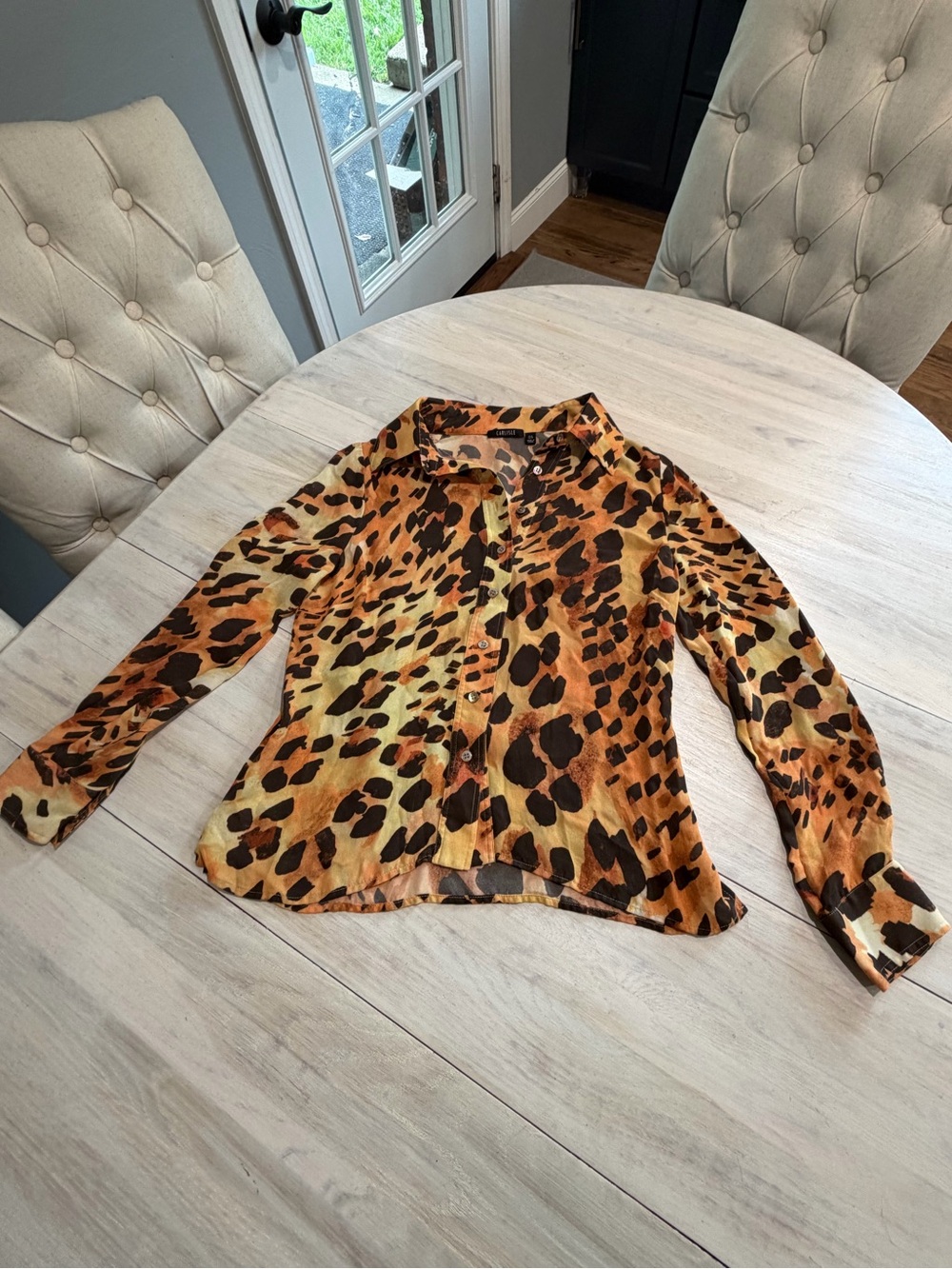 Carlisle Leopard Print Top in Brown and Black